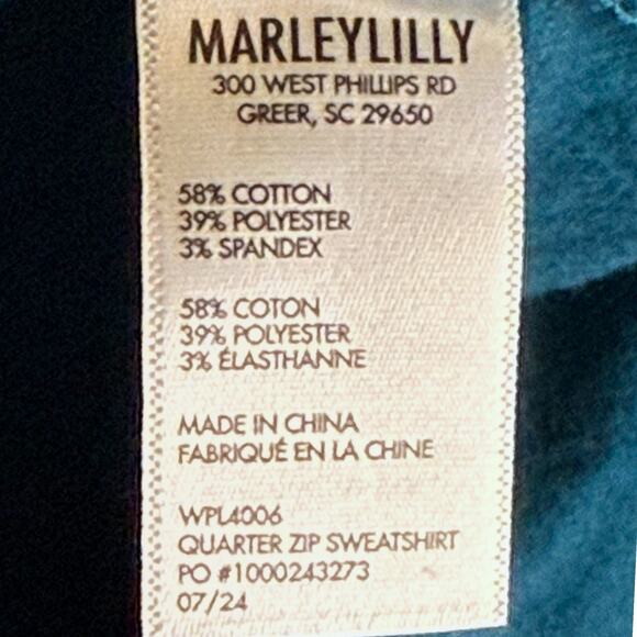 MarleyLilly 1/4 Zip Pullover Sweatshirt Womens Tea Oversize Long Sleeve 2XL/3XL - Picture 5 of 6